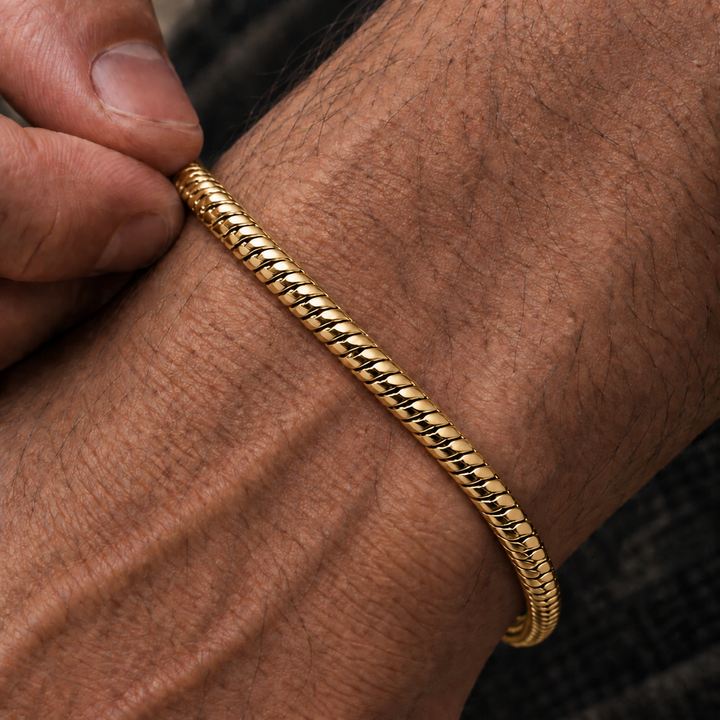 Gold Snake Bracelet – 5mm Round