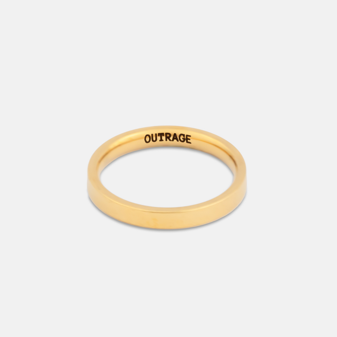 Gold Band Ring 3MM on a white background