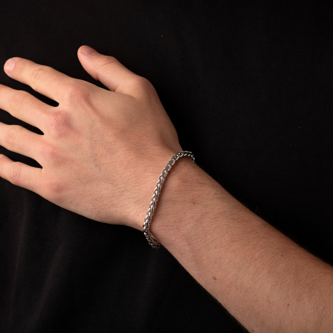 5mm Wheat Bracelet Silver