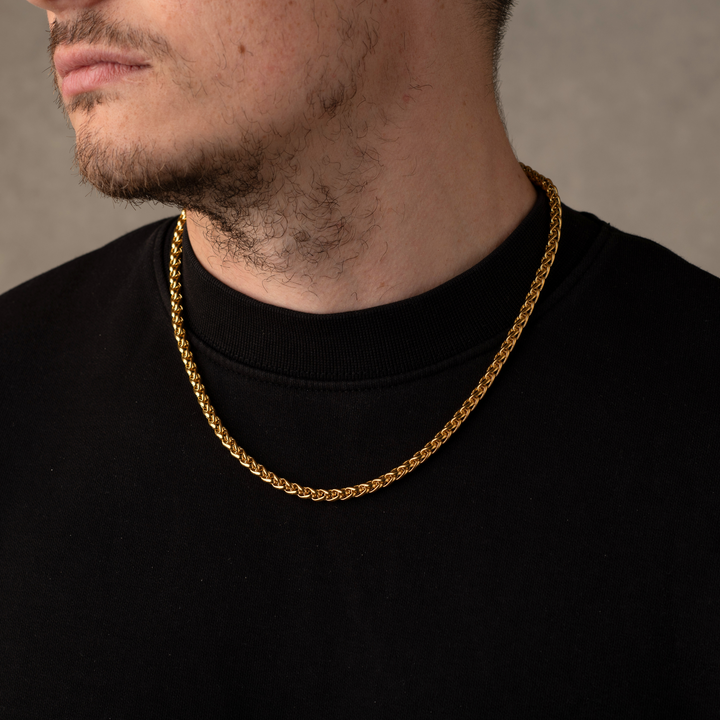 5mm Wheat Chain Necklace Gold