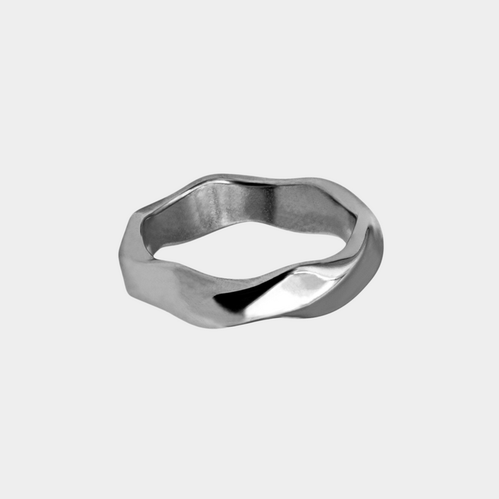 Silver Wavy Band Ring 6MM