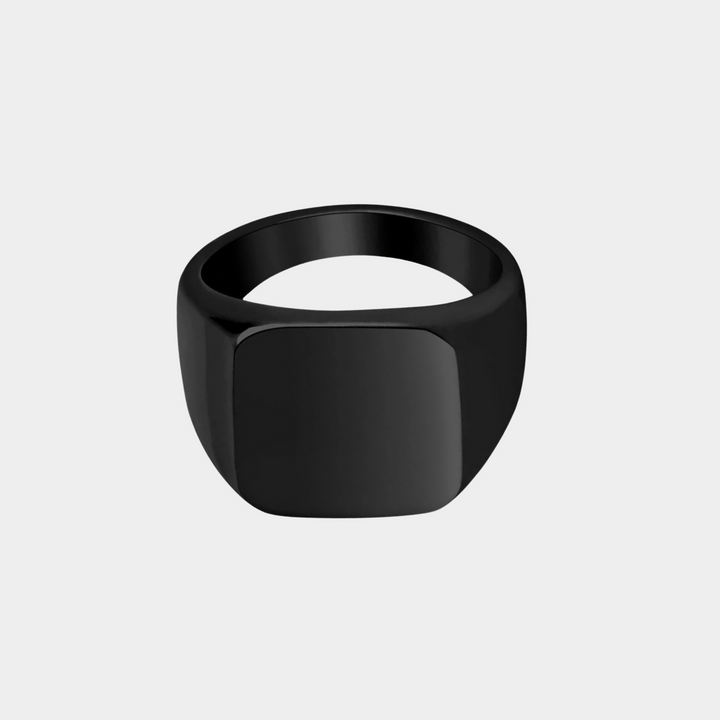Black Square Face Signet Ring