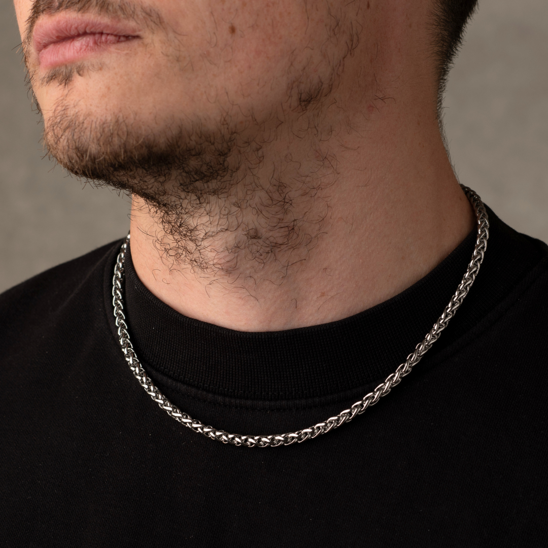 5mm Wheat Chain Necklace Silver