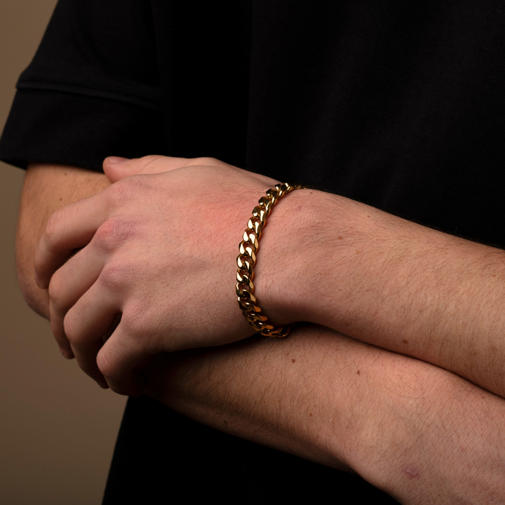 Gold Cuban Chain Bracelet 9MM