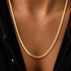 Gold Herringbone Chain Necklace – 5mm