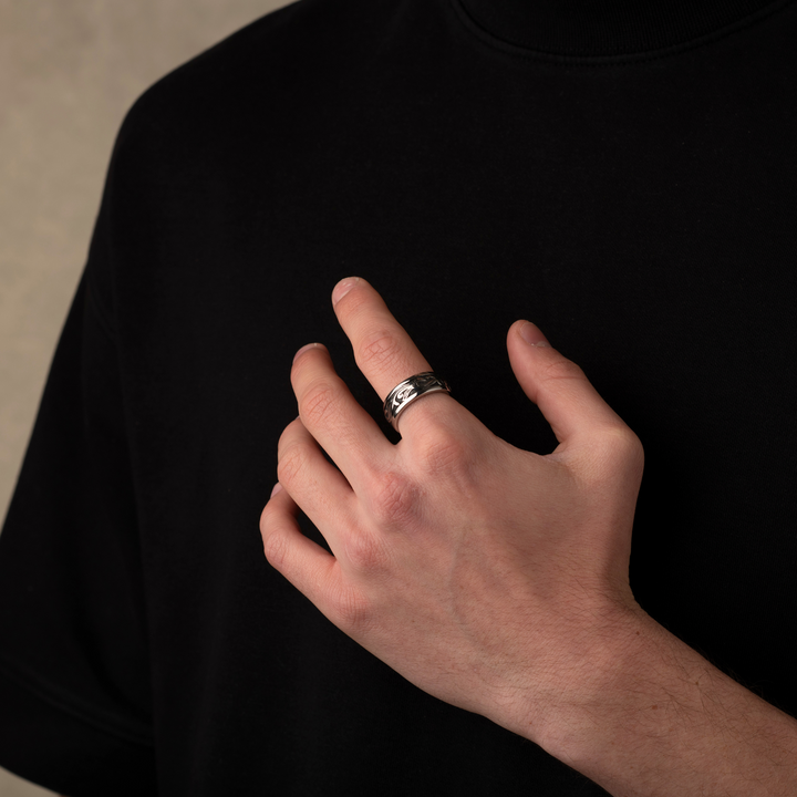 Silver Plant Band Ring
