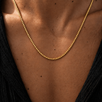 Gold Square Box Chain Necklace - 3mm