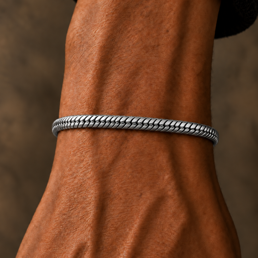 Silver Snake Bracelet – 5mm Round