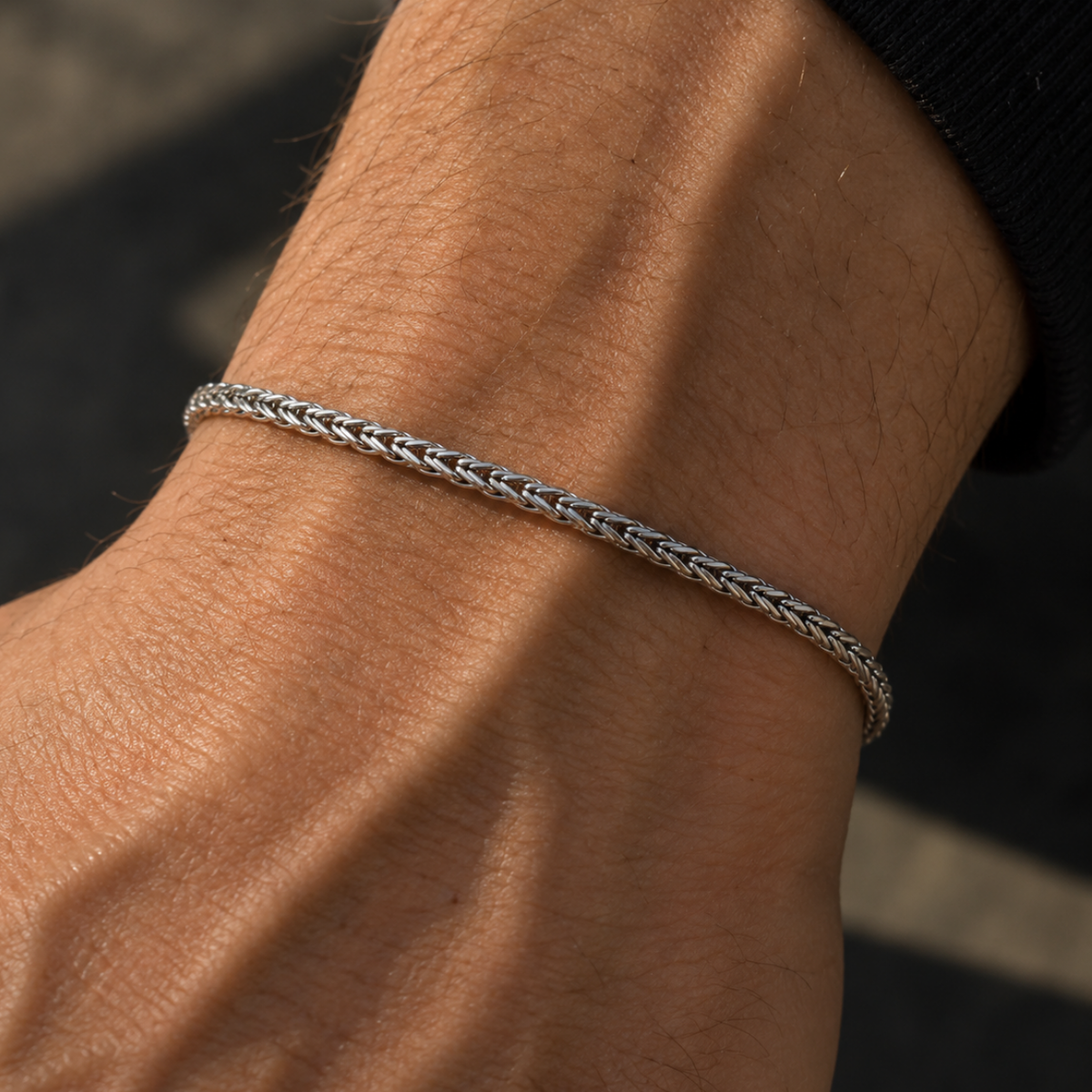 Silver Wheat Bracelet - 3mm