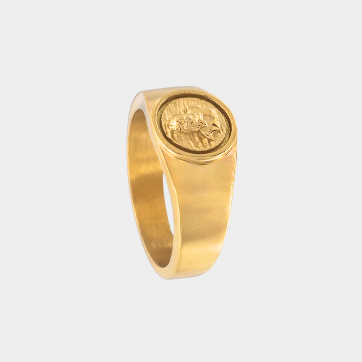 Gold Zeus God Signet Ring