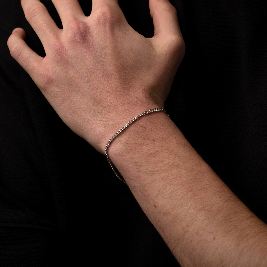 Silver Connell Chain Bracelet 2MM