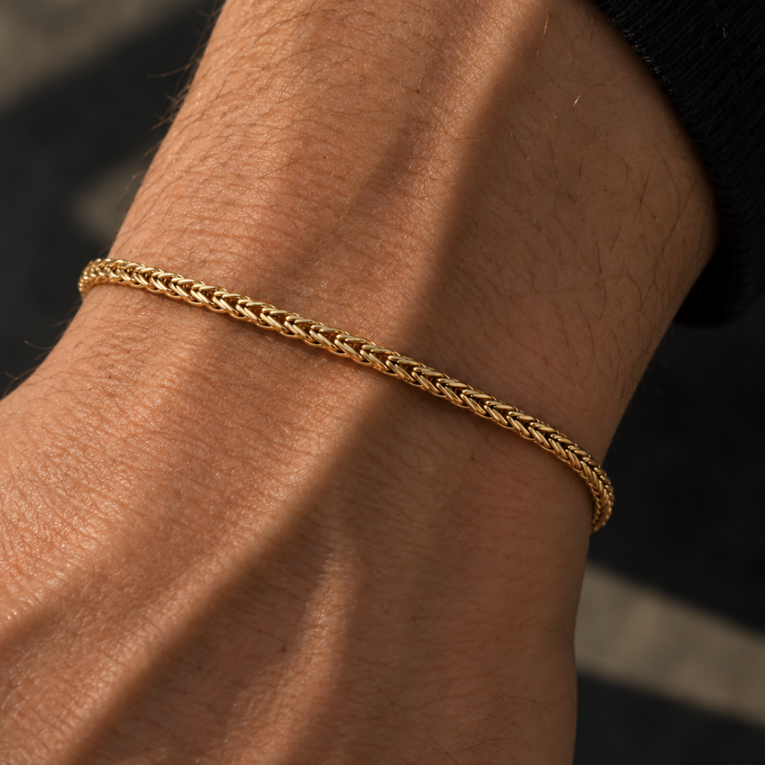 Gold Wheat Bracelet - 3mm