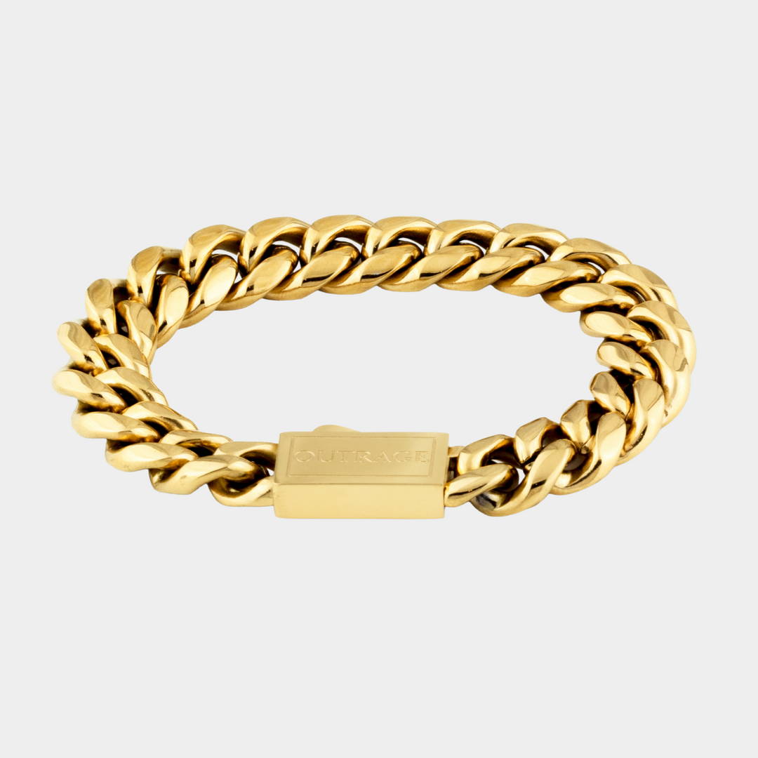 Gold Cuban Chain Bracelet 12MM