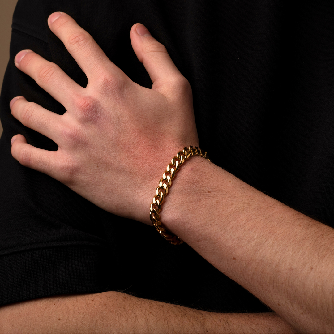 Gold Cuban Chain Bracelet 9MM