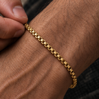 Gold Box Chain Bracelet - 3mm