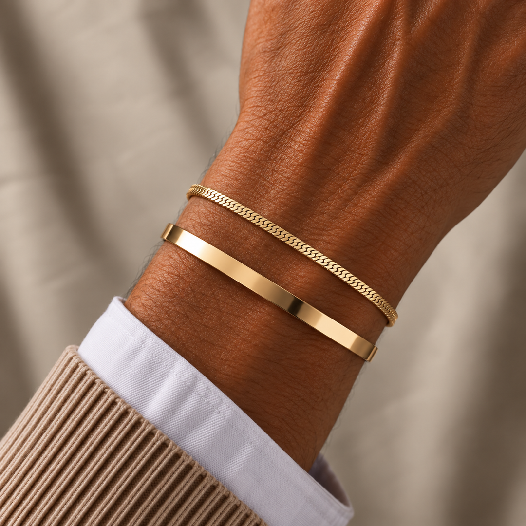 Gold Herringbone Bracelet – 3mm