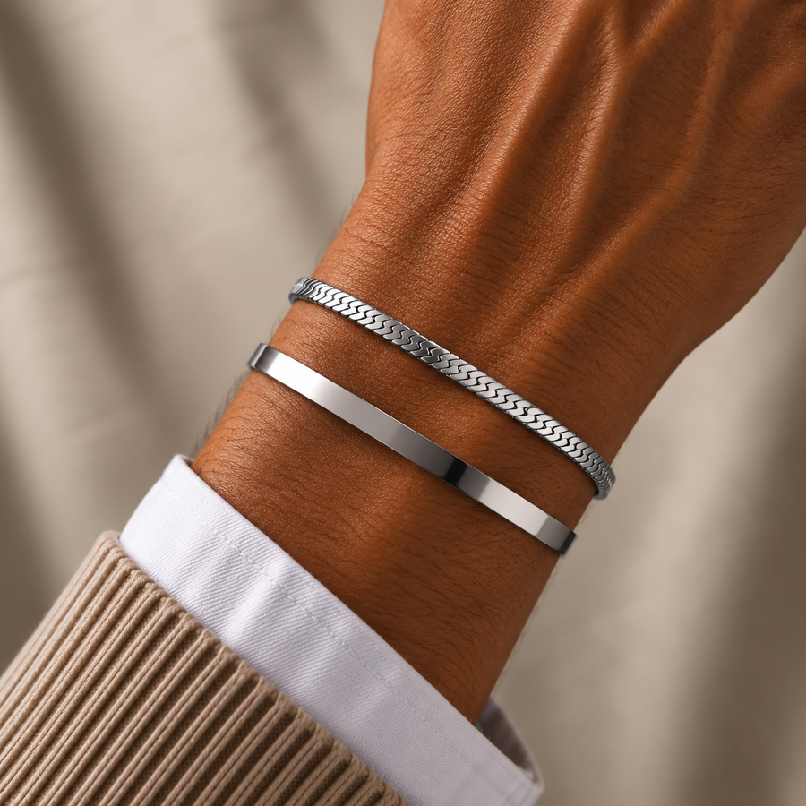 Silver Flat Herringbone Bracelet – 5mm
