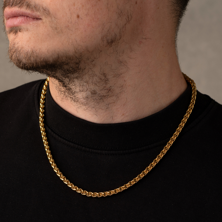 5mm Wheat Chain Necklace Gold