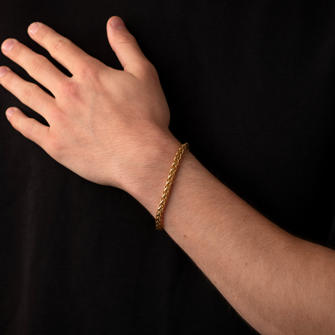 5mm Wheat Bracelet Gold