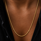 Gold Square Box Chain Necklace - 3mm