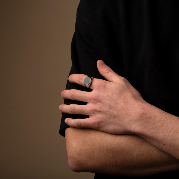 Silver Onyx Stone Signet Ring