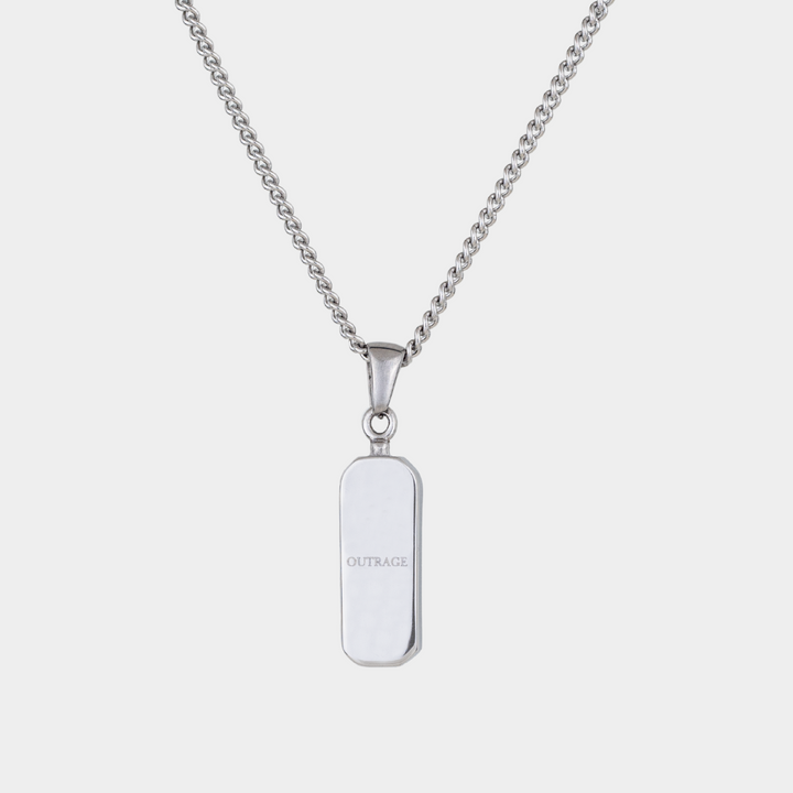 Silver Malachite Stone Necklace Pendant