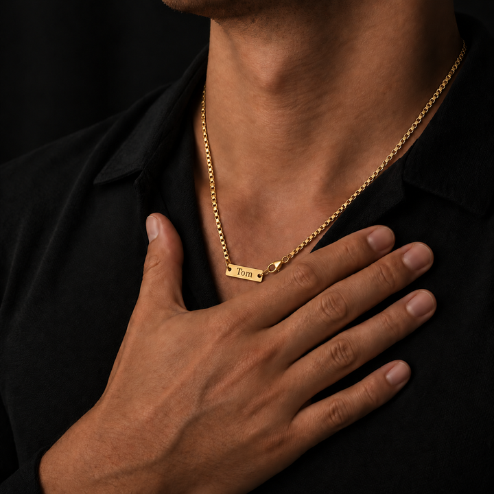 Gold Square Box Chain Necklace - 3mm