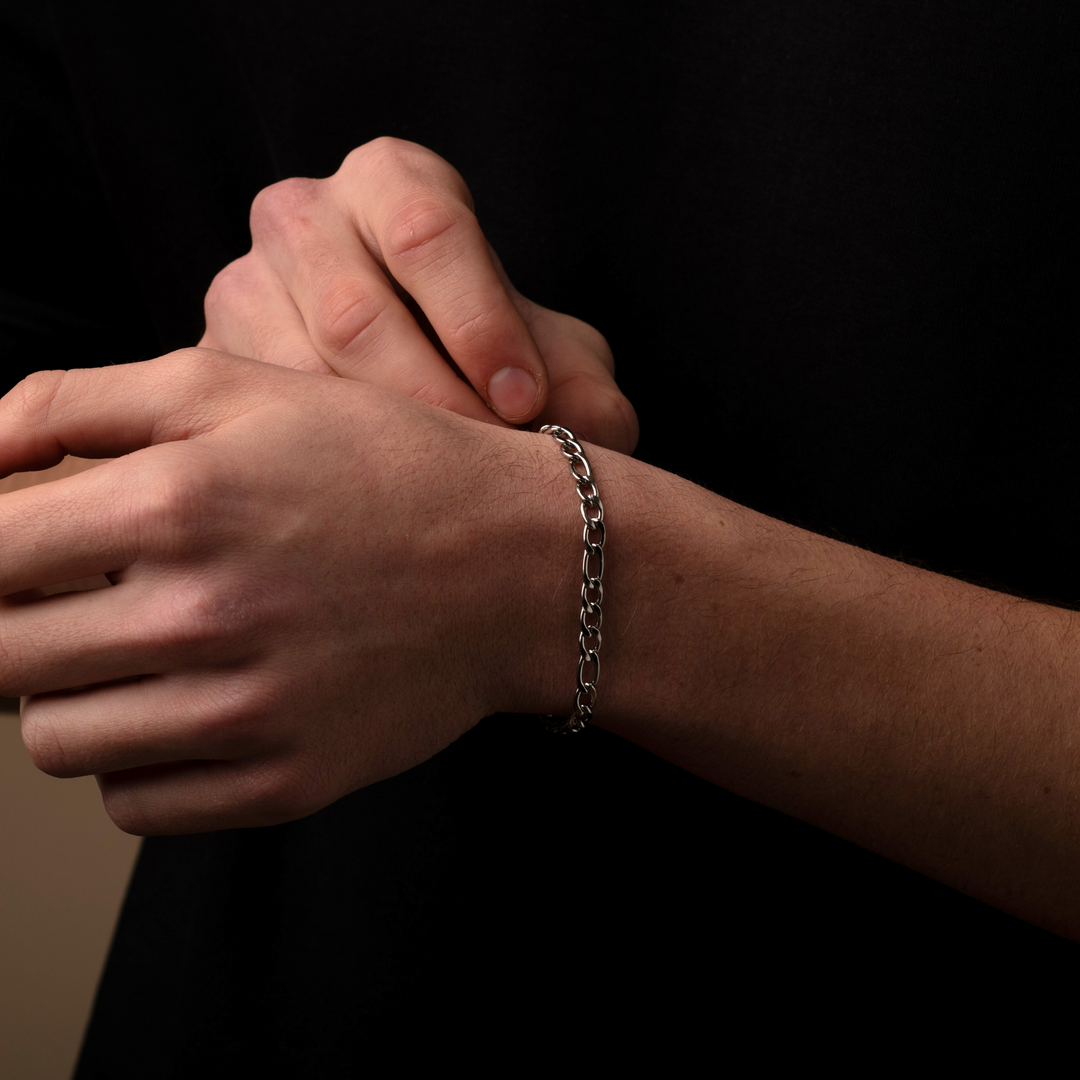 Silver Figaro Chain Bracelet 5MM