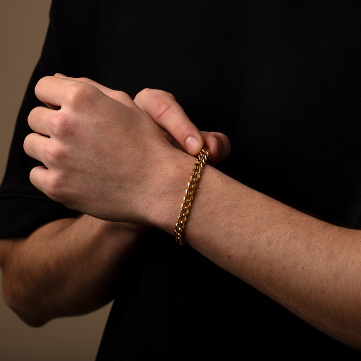 Gold Cuban Chain Bracelet 7MM