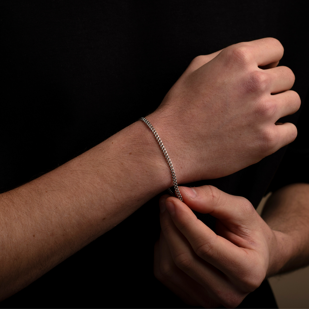 Silver Cuban Chain Bracelet 3MM