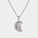 Silver Irregular Zeus Necklace Pendant on a white background