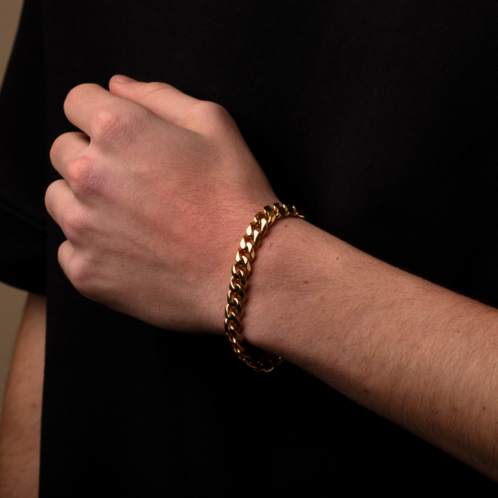 Gold Cuban Chain Bracelet 9MM