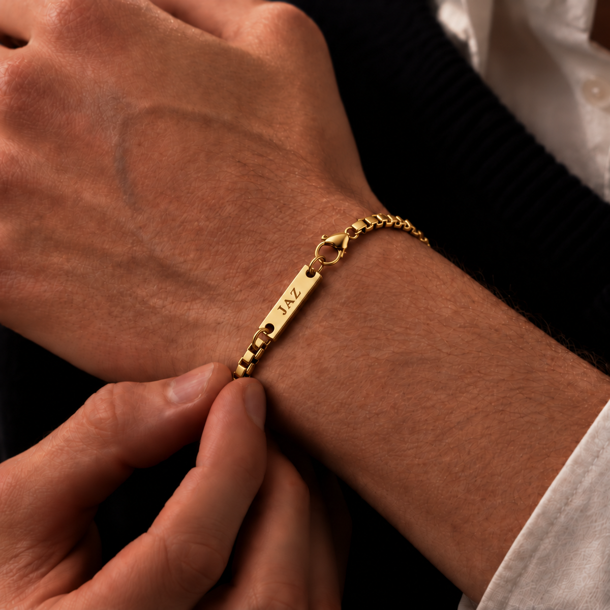 Gold Box Chain Bracelet - 3mm