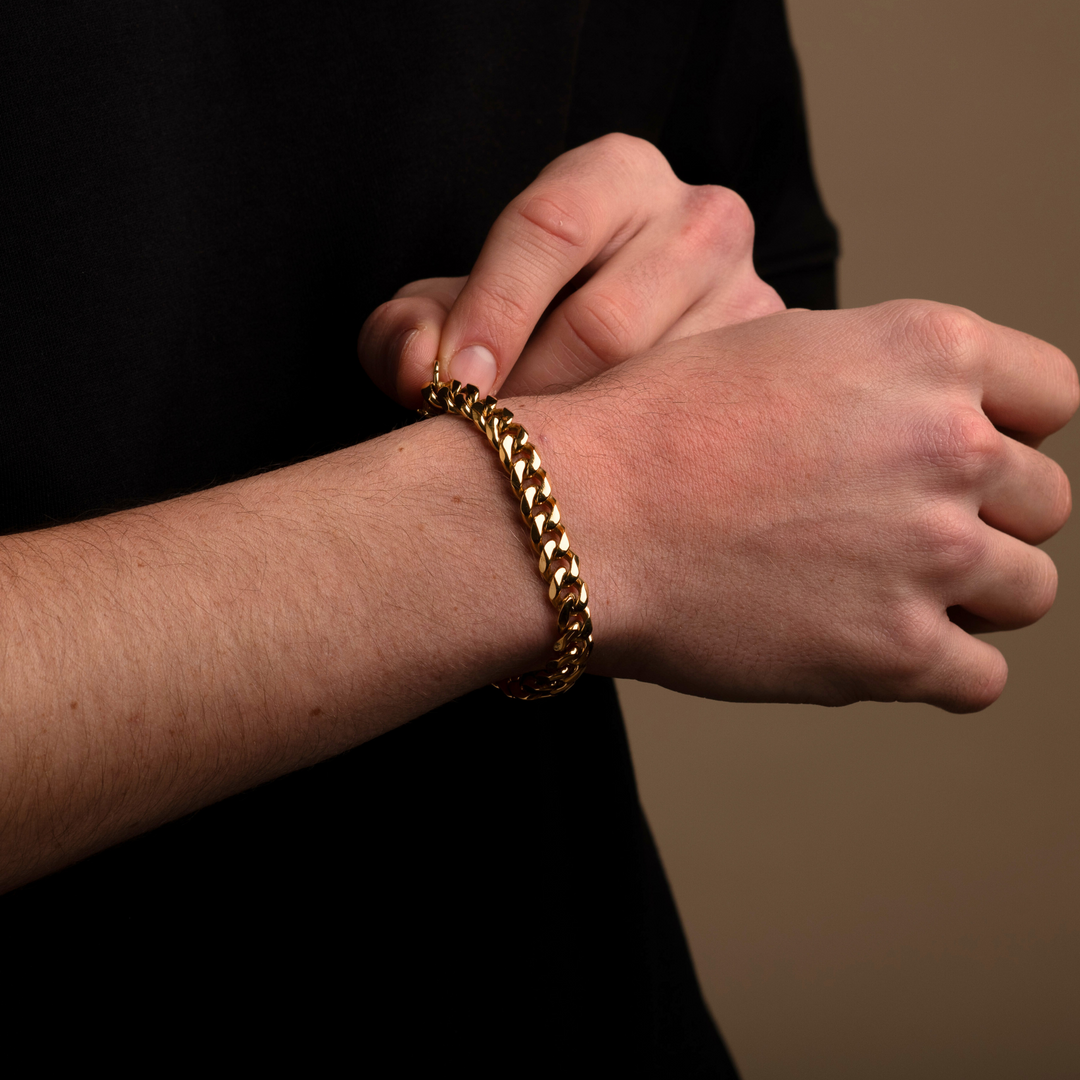 Gold Cuban Chain Bracelet 9MM