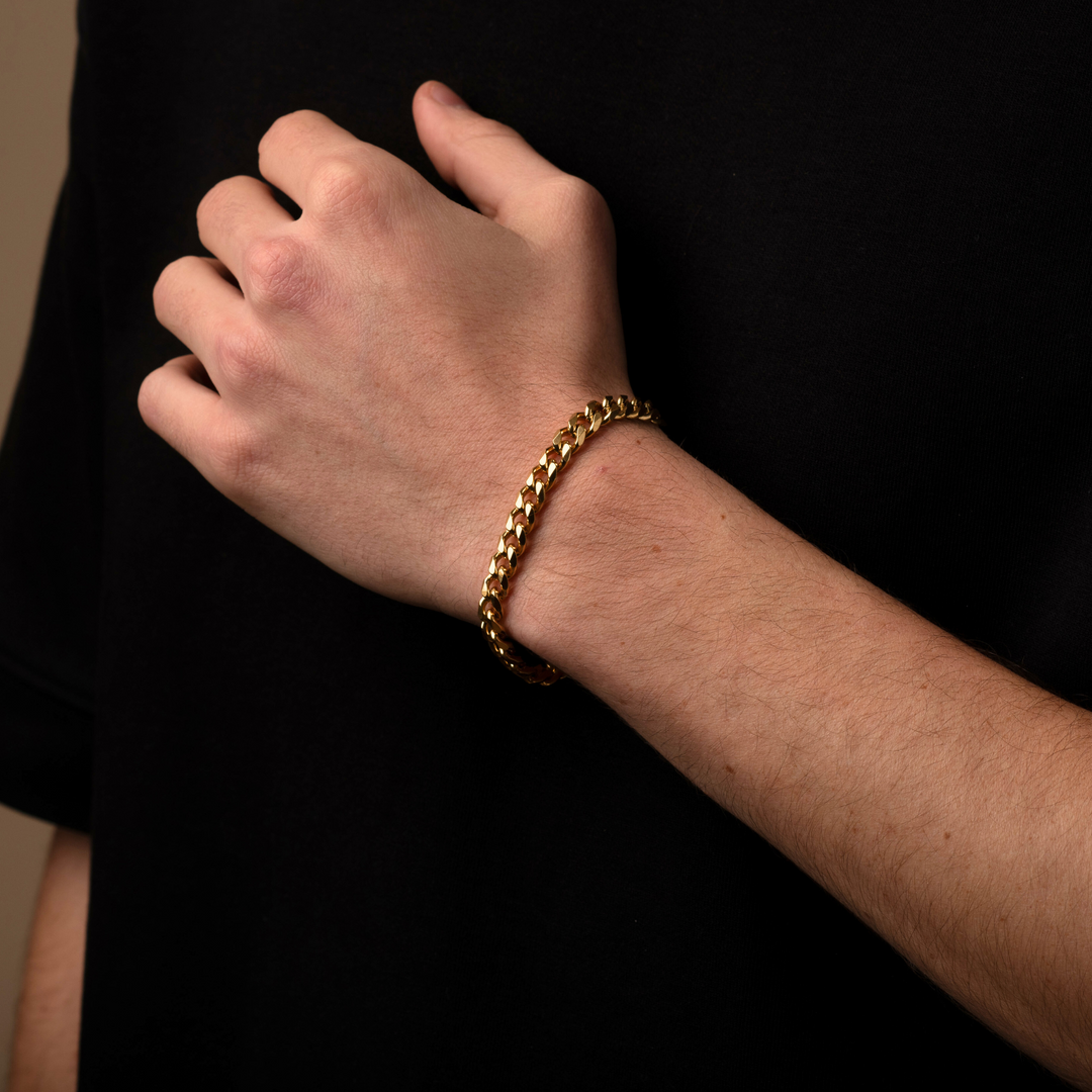 Gold Cuban Chain Bracelet 7MM