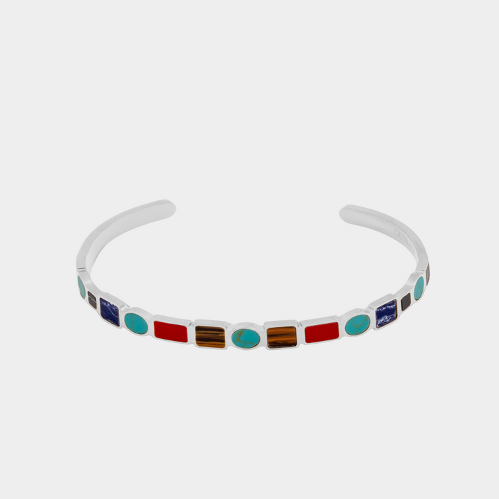 Silver Knightsbridge Bangle on a white background