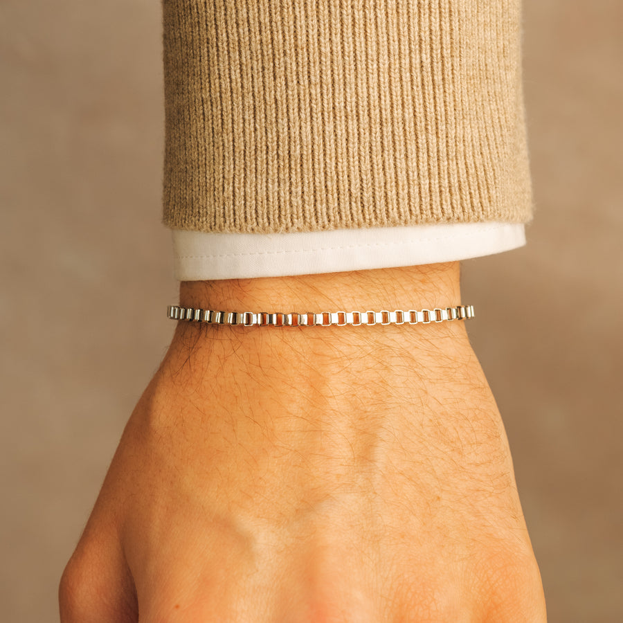 Silver Box Chain Bracelet - 3mm