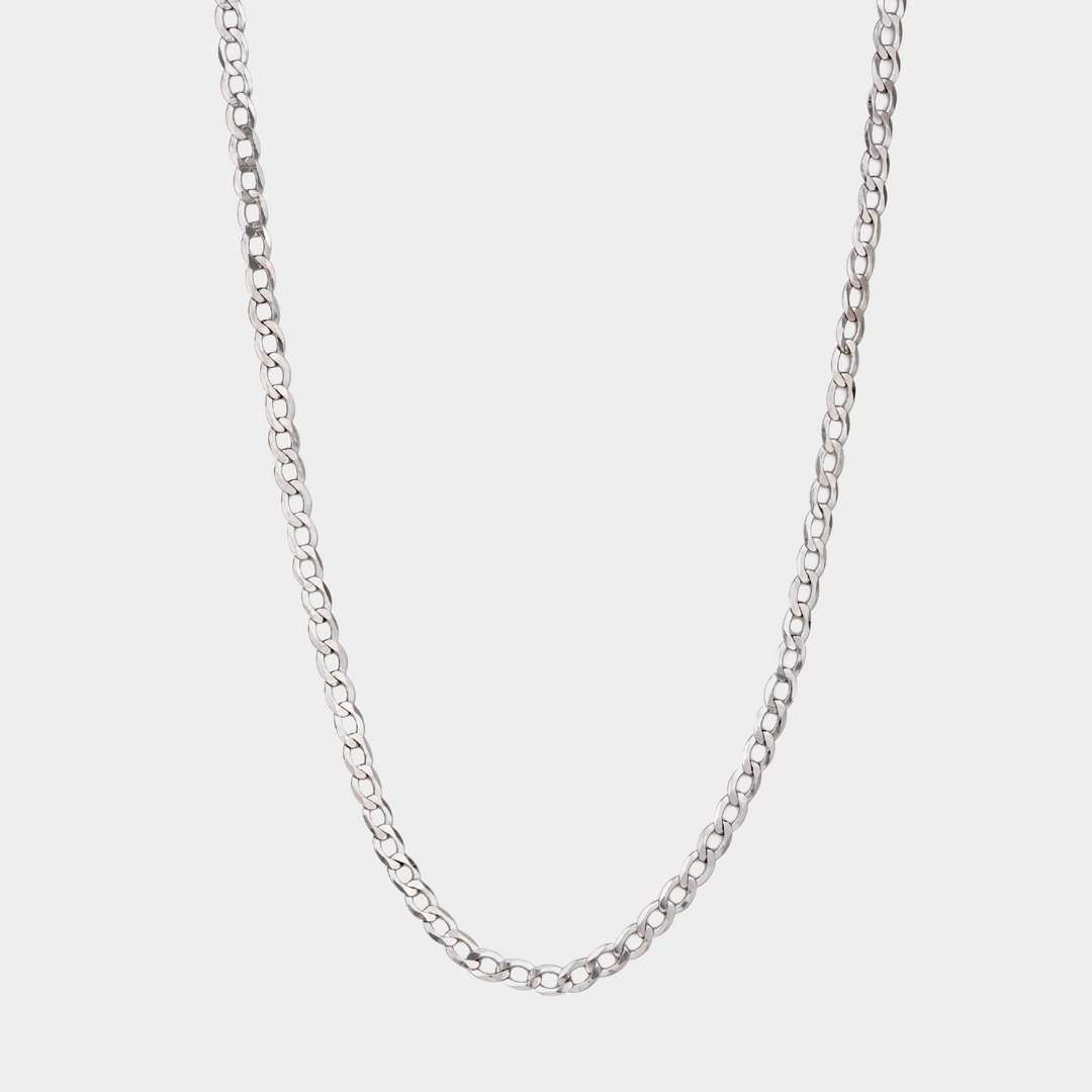 925 Italian Silver 4mm Curb Necklace