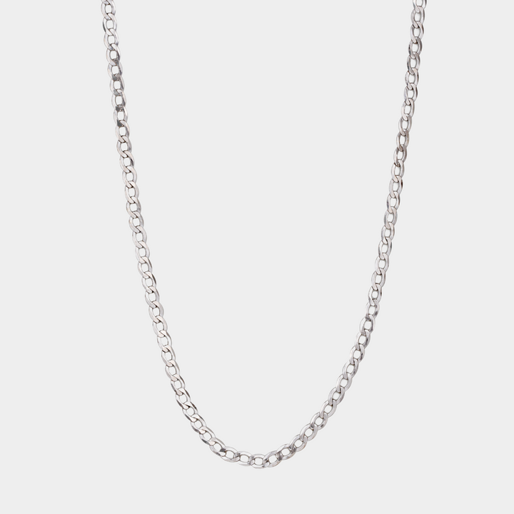925 Italian Silver 4mm Curb Necklace