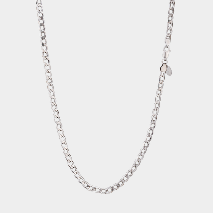 925 Italian Silver 4mm Curb Necklace