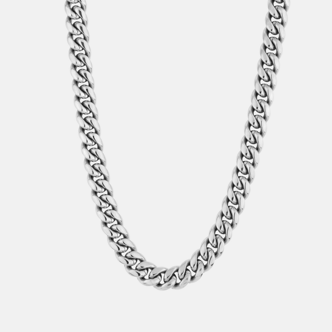 Silver Cuban Chain Necklace 12MM