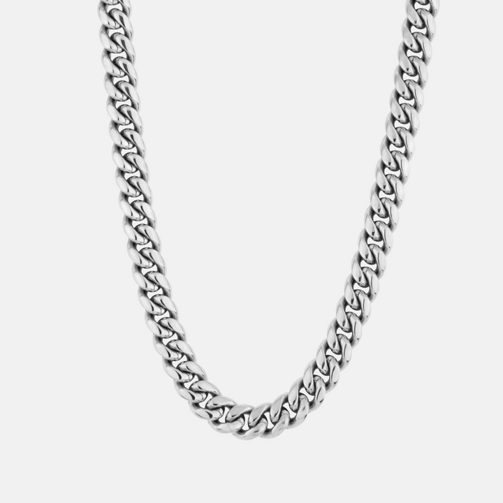 Silver Cuban Chain Necklace 12MM