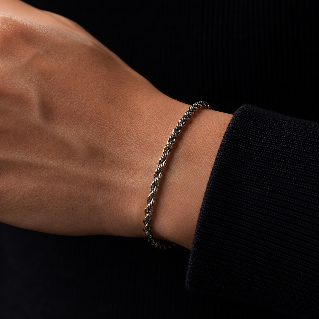 Silver Rope Chain Bracelet 2MM