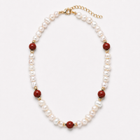 Jasper Stone Pearls Necklaces