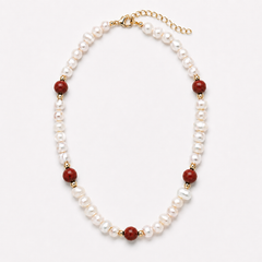 Jasper Stone Pearls Necklaces