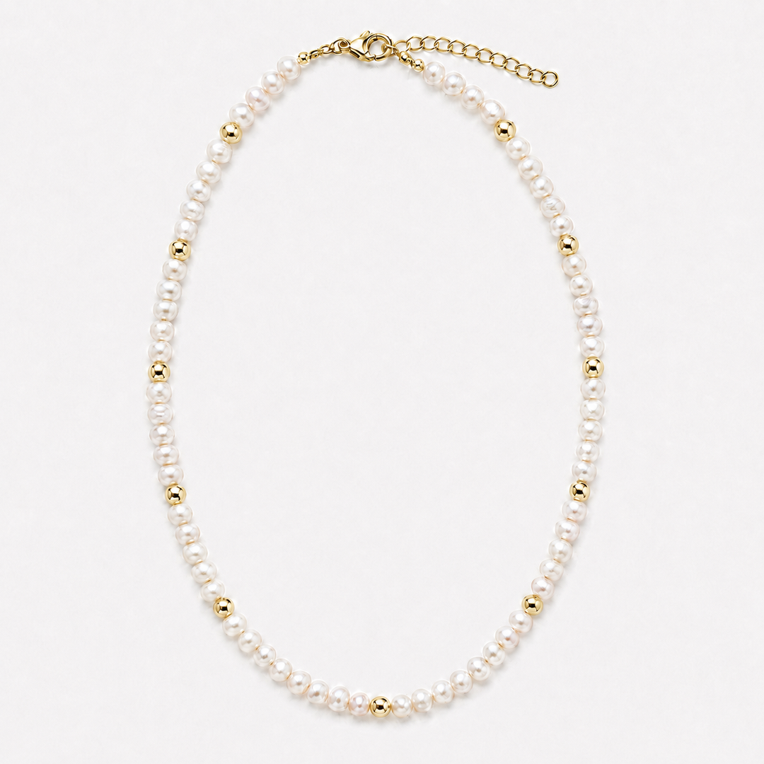 Gold Bead Pearls Necklaces