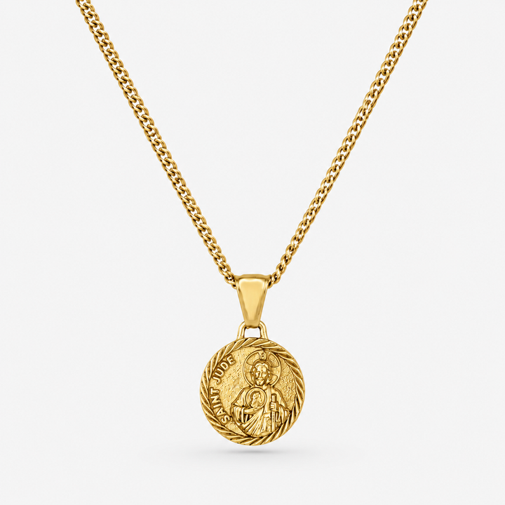 Gold St Jude Necklace Pendant