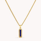 Gold Lapis Lazuli Stone Necklace Pendant