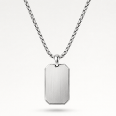 Silver Dog Tag Necklace Pendant