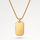 Gold Dog Tag Necklace Pendant